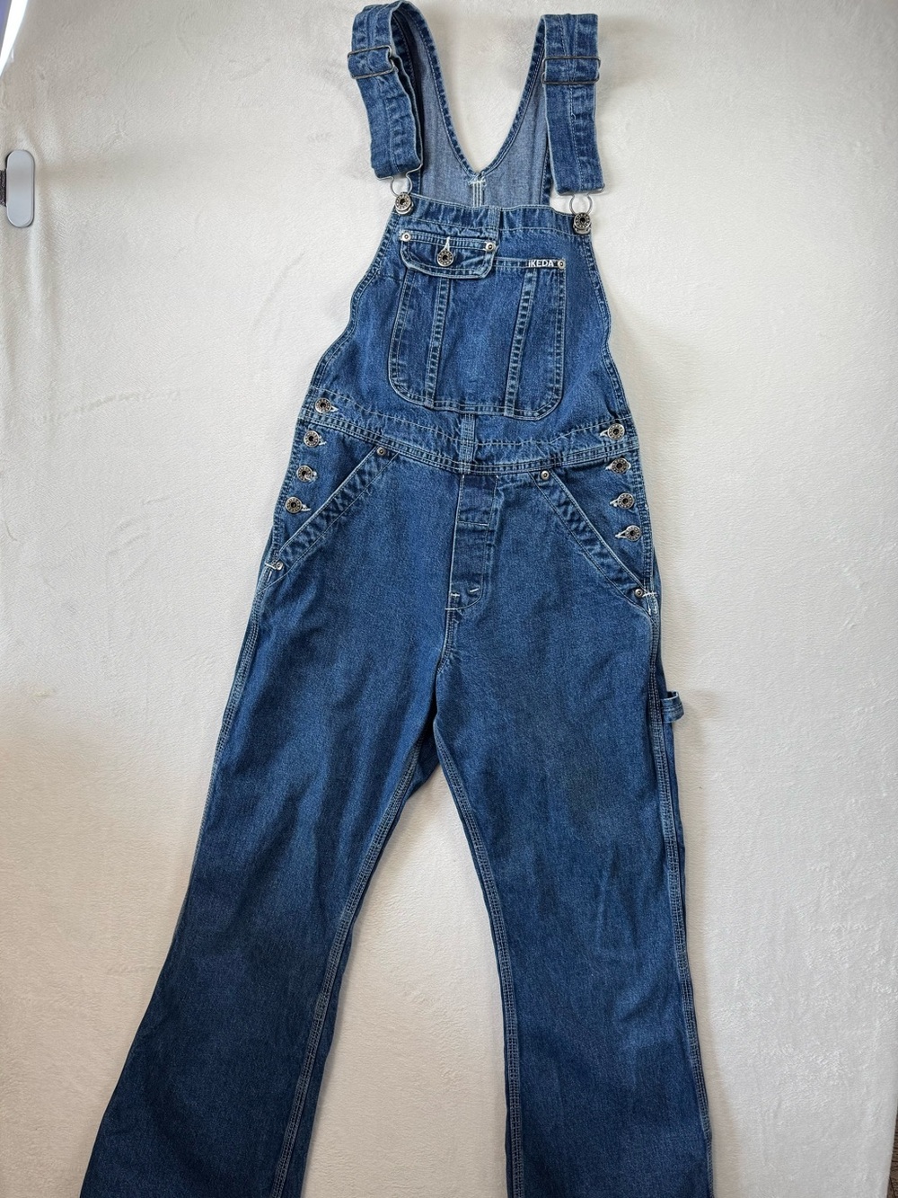 Vintage Ikeda Classic Blue Denim Overalls Jumpsuit Bootcut Small